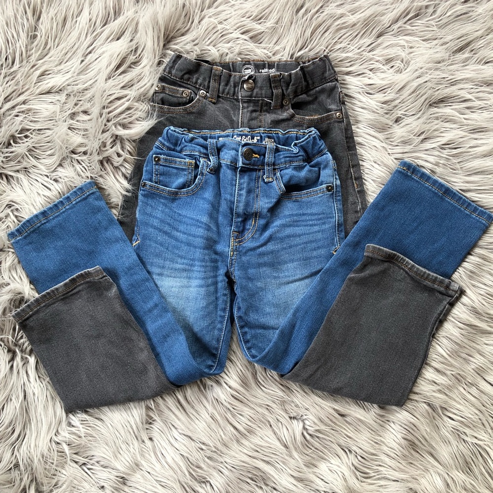 Kids Wonder Nation and Cat & Jack Jeans Bundle in Black and Blue, Size 6